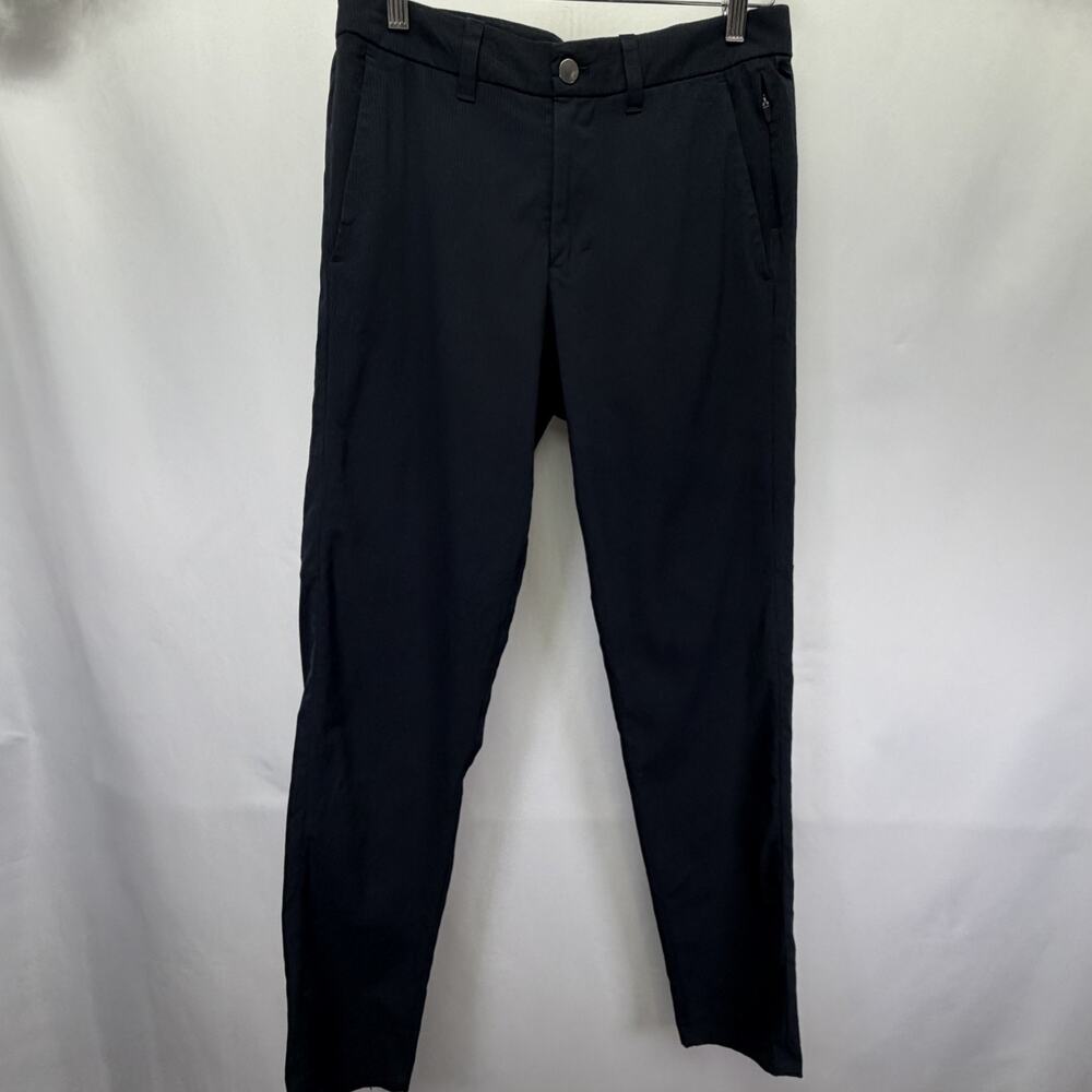Lululemon Men's Slim Fit Blue Commission Pants Button Size 30" x 30” Small Hole